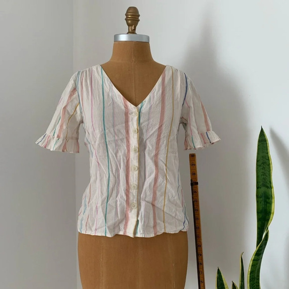 Madewell Tops - Madewell Striped Flutter Sleeve Top